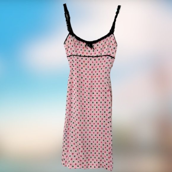 SUSANA MONACO 100% silk DRESS Sz 4 pink retro - Picture 1 of 16